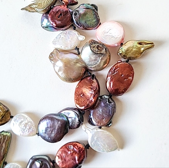 KESHI PEARL NECKLACE - 40" LONG MULTI-COLORED PEARLS - Picture 10 of 12